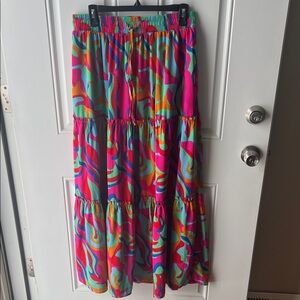 Vibrant Multicolor Maxi Skirt